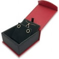 thumbnail image 1 of N'icePackaging - Fancy Magnetic Flap Jewelry Box - Red / Pink / Teal - For Rings / Earrings / Pendants / Watches / Bracelets / Necklace 3 Qty Earring/Pendant, Macaw-Red, 1 of 3