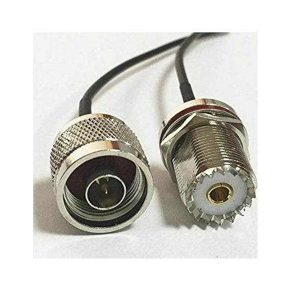 N male to UHF female bulkhead pigtail cable RG174 20cm 8" for ham radio CCTV NEW Good Quality Fast USA Shipping