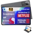 thumbnail image 1 of N-one Android 14 Tablet,20GB 128GB 12 inch FHD Screen, Qualcomm Snapdragon 8-Core 4G LTE SIM Cellular 2.4&5GHz WiFi 9200mAh 18W Fast Charger GPS for Work Study and Business, 1 of 11