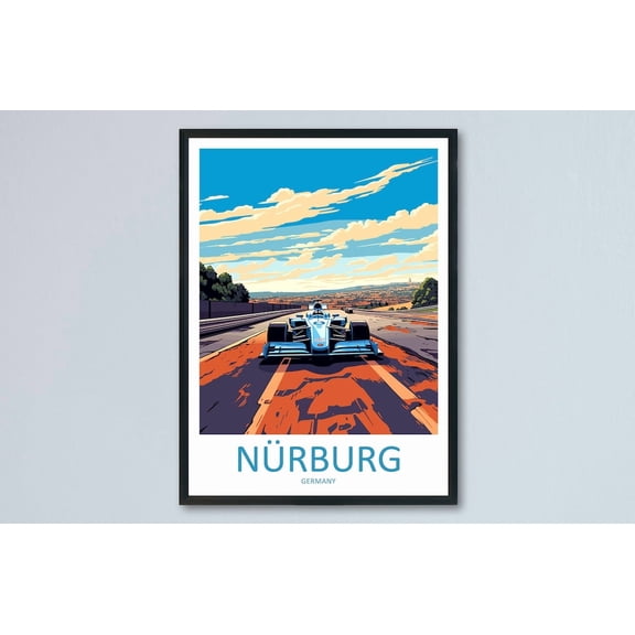 Nürburg Travel Circuit Motorsport Racing Illustration Germany Race Poster, Travel Inspired Home And Office Decor
