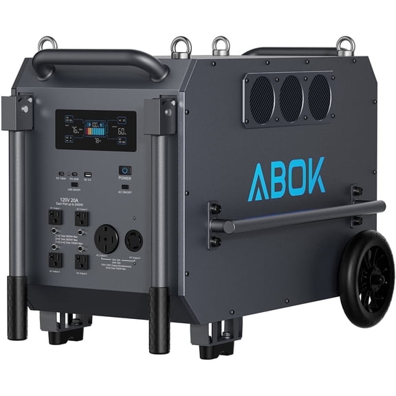 ABOK 7200W Portable Power Station, 9792Wh LiFePO4 Battery, 120V/240V Home Backup Power for RV, Blackouts & Jobsite Use