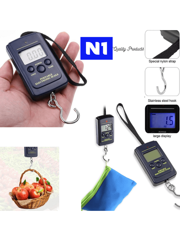 N1 Digital Hanging Luggage Scale, Electronic Luggage Scale Portable Handheld Baggage Scale, 88 Pounds - New