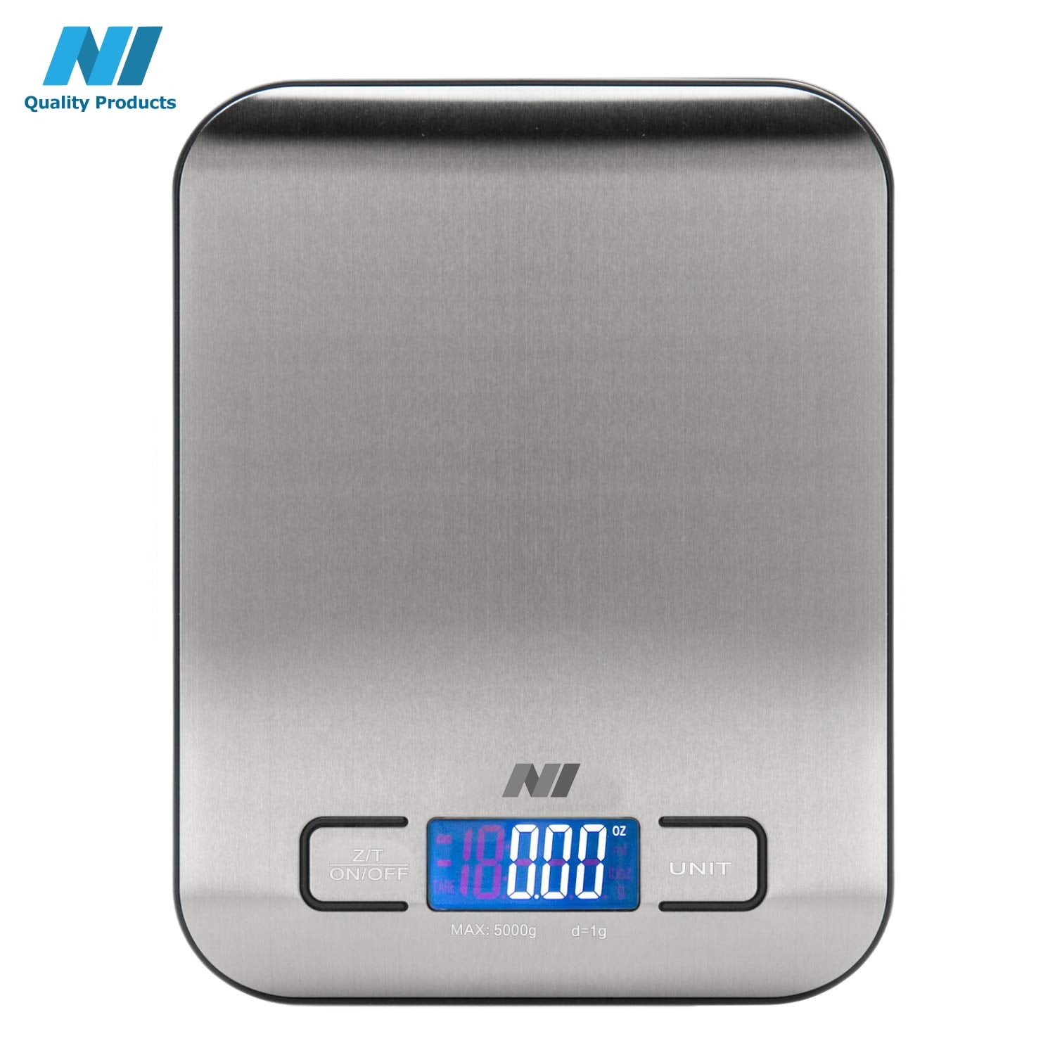 Digital Kitchen Food Scale Weighing Cooking Scale Grams and Ounces with Stainless Steel Platform and LCD Display Up to 11 lb/5kg, Silver HY-0021