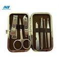 thumbnail image 1 of N1- Manicure Tools Set 7 in 1, Nail Care Tools with Luxurious Travel Case, Professional Stainless Steel Nail Clippers Set, Tweezers, Nail file, Eyebrow Scissors - Brass (2 Pack), New, 1 of 12