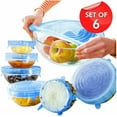 thumbnail image 1 of N1 Silicone BPA Free Stretchable Food Covers 6 Count, 1 of 7