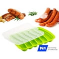thumbnail image 1 of N1 Silicone Sausage Mold, Baking and ice Mold , DIY homemade Sausage Hot Dog Mold, lce and Candy Maker - Green, New, 1 of 8