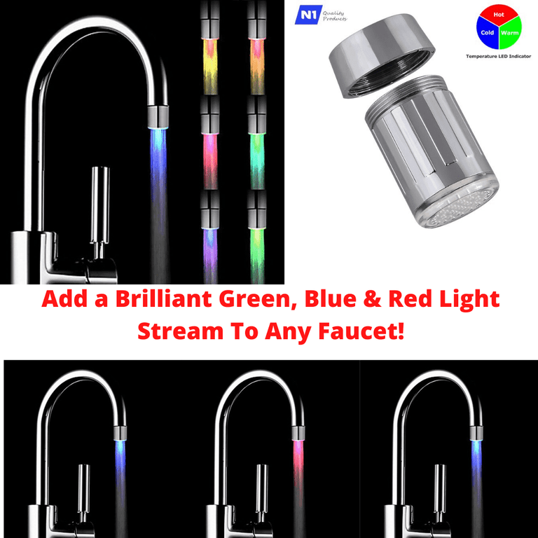 New Temperature Sensing Water Glow Led Faucet Light Color Changing LED