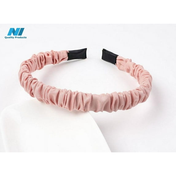 N1 Wrinkled Hairband Casual Design Women's Hair Hoop Headband, Hair Accessories - Pink-sand (3 Pack), New