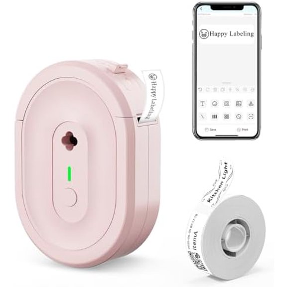N12 Label Maker Machine with Tape, Mini Bluetooth Label Printer, Small Labeler Portable Thermal Label Makers Multiple Templates for Home School Office Kitchen