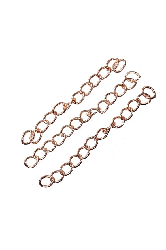 N163 - 100 pcs. - Rose Gold Plated Extender Extension Chain Links Tails - 2 inch each - 50x4mm