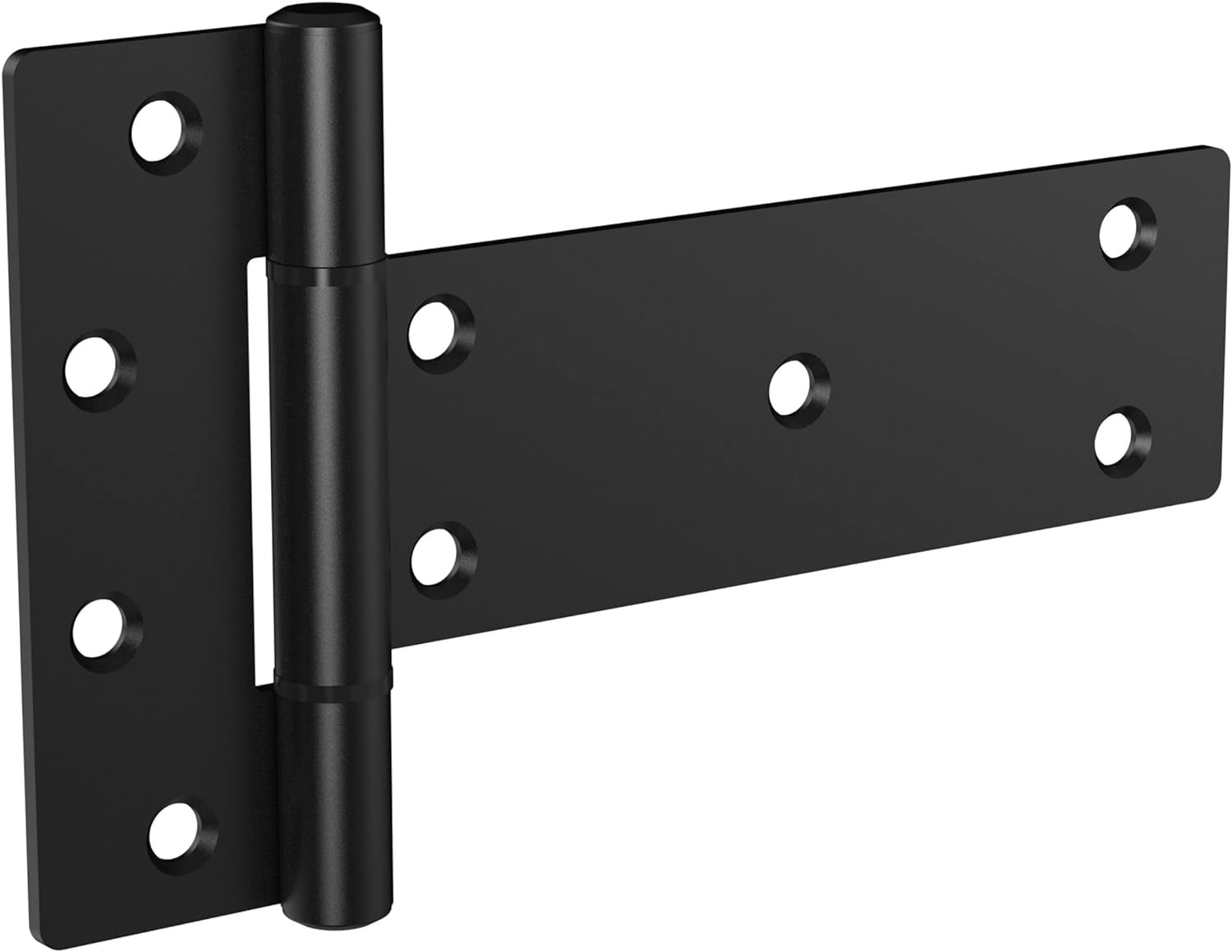 N166-035 6 in Industrial T Gate Hinges 2-Pack 48 lbs Capacity per Hinge with Weatherguard Protection Black Finish for Outdoor Fence Gate Hardware