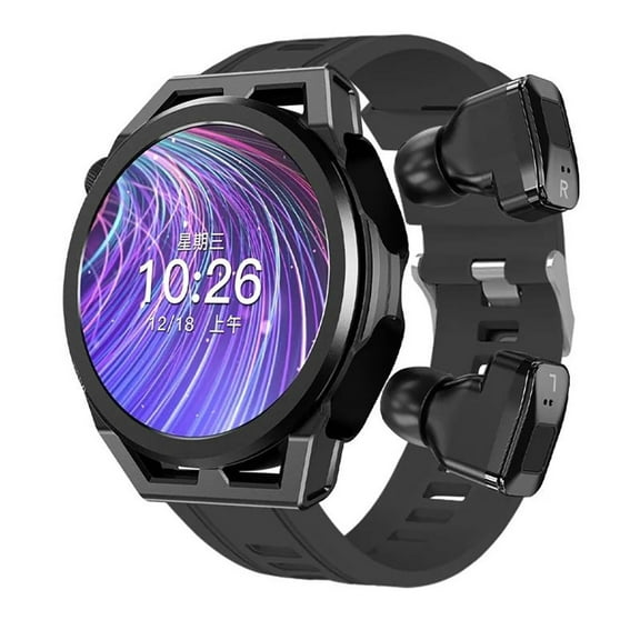 N18 Smart Watch 1.53 Inch Split Bluetooth Headset Magnetic Charging 4G RAM MP3 300mAh Bluetooth 5.0 Sports Watch Black