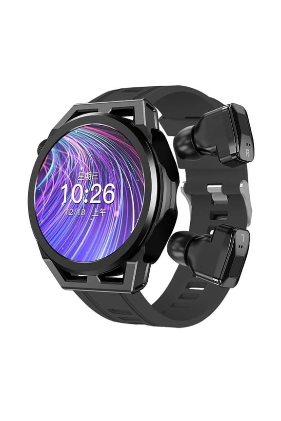 N18 Smart Watch 1.53 Inch Split Bluetooth Headset Magnetic Charging 4G RAM MP3 300mAh Bluetooth 5.0 Sports Watch Black