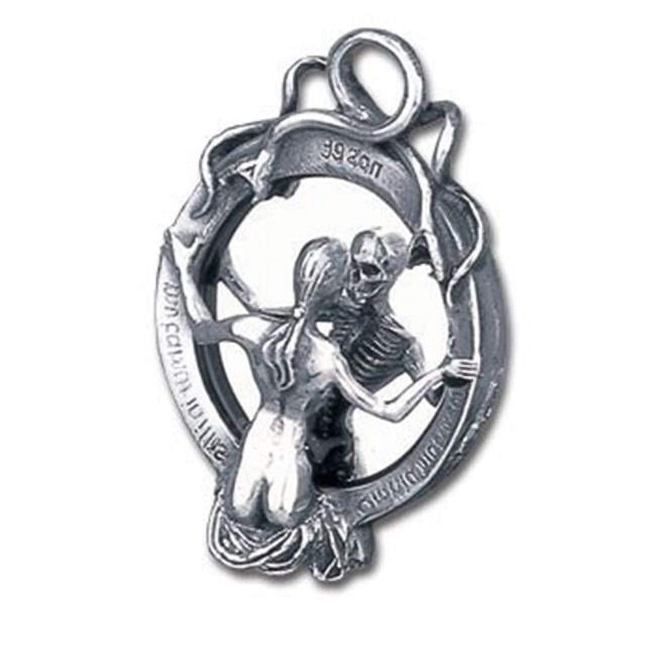 Alchemy Gothic Speculum Pendant, Latin Inscription, Mirror Inset