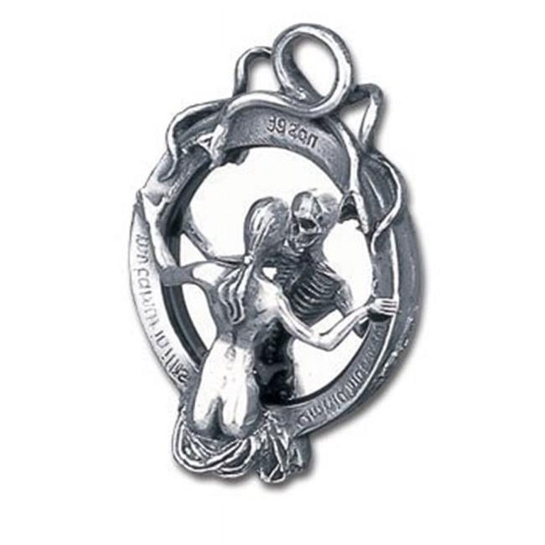 Alchemy Gothic Speculum Pendant, Latin Inscription, Mirror Inset
