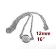 thumbnail image 1 of N194 - 3 pcs. 304 Stainless Steel Silver Tone Chain Necklaces - 16" (40.7cm) - 12mm Bezel - Tarnish Resistant!, 1 of 5