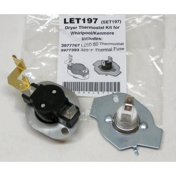 N197 Dryer Limit & Thermal Thermostat Kit for Whirlpool Kenmore W10900067
