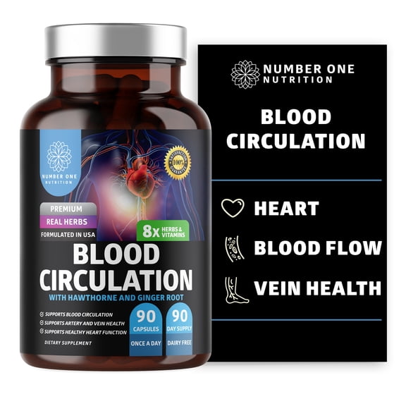 N1N Premium Blood Circulation Supplement with Hawthorn and Ginger Root, 60 Caps