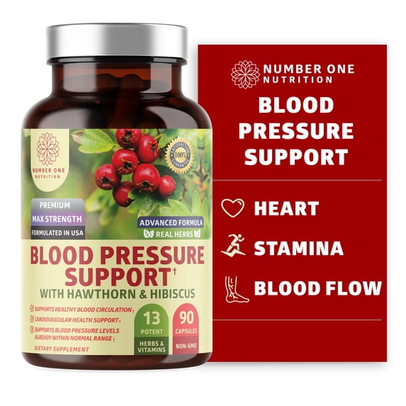 N1N Premium Blood Pressure Support with Hawthorn and Hibiscus, 90 Caps