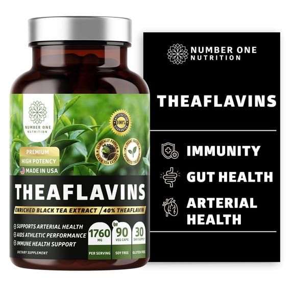 N1N Premium Theaflavins Black Tea Extract [40% Theaflavins] , 90 Veg Caps