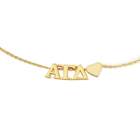 N202-I Love My Sorority: Greek Letters Heart Necklace