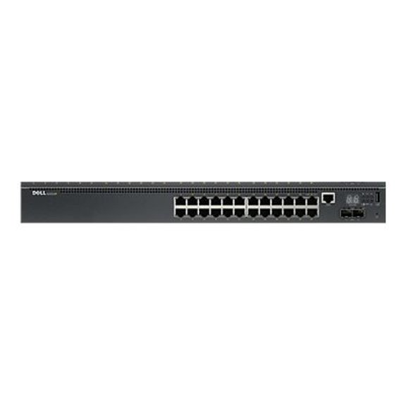 Dell Networking N2024P - Switch - L2+ - managed - 24 x 10/100/1000 + 2 x 10 Gigabit SFP+ - front to back airflow - rack-mountable - PoE+