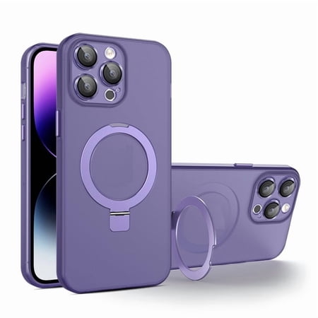 P2N Technologies Slim Hard Shell MagSafe Compatible Cell Phone Case for iPhone 15 Pro Max, Purple