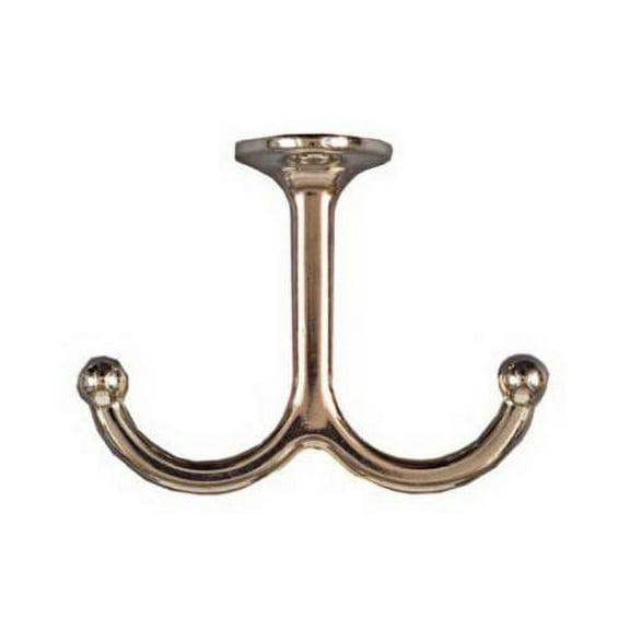 N245-837 Wall Hook for Clothes, Under-Shelf, Double Prong, Nickel, 2-Pk. - Quantity 5