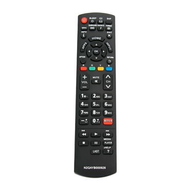 Replacement N2QAYB000703 Remote Control For Select Panasonic Viera TVs (Black)