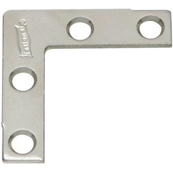 N348-334 3 x 0.5 in. Flat Corner Brace, Stainless Steel