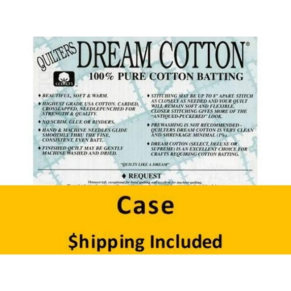 N3TW Dream Cotton Natural Request Batting (Case(10), Twin 72 in x 93 in) shipping included*