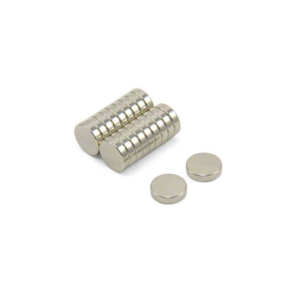 N42 Neodymium Disc Magnet - 10mm dia x 2.5mm thick - 3.08lbs Pull - (Pack of 20)