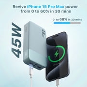 N4520 NOBIS Portable Charger, 20000mAh Power Bank, 45W Power Bank Fast Charging, Battery Pack with C to C Cable, Battery Bank with Digital Display for iPhone Android Laptop etcBlue