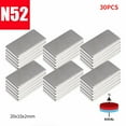 thumbnail image 1 of N52 Neodymium Block Magnets - 20x10x2mm Rare Earth Magnets - 30PCS Pack,Sliver, 1 of 5