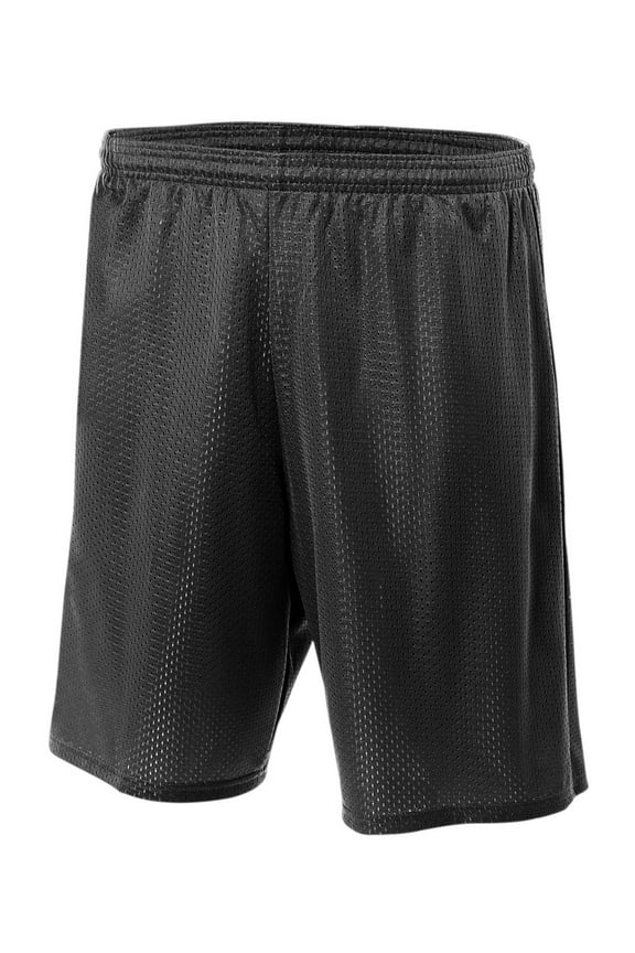 N5293 A4 Men's 7" Lined Tricot Mesh Plain Shorts
