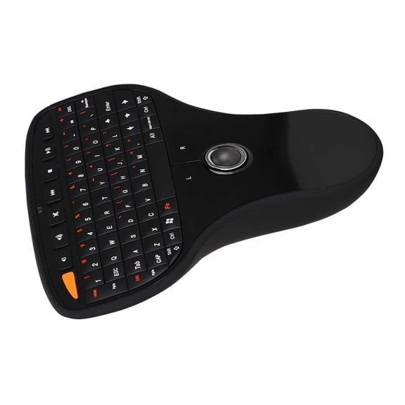 N5901 Wireless Mini Keyboard with Trackball, 2.4G USB Multimedia Control for TV and PC, Black
