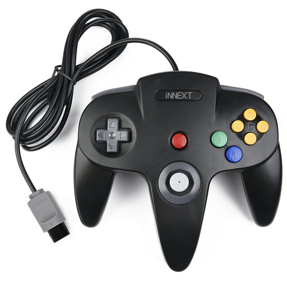 N64 Controller, iNNEXT Classic Retro Wired Controllers Gamepad Controller Joystick for N64 Console Video Games System（Black）