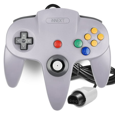 N64 Controller, iNNEXT Classic Retro Wired Controllers Gamepad Controller Joystick for N64 Console Video Games System(Gray)