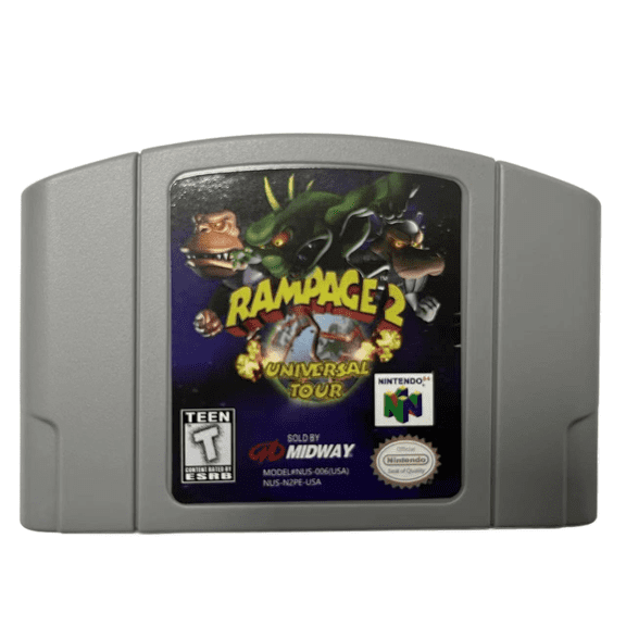 N64 Game USA Version of Rampage 2: Universal Tour,for N64 Console