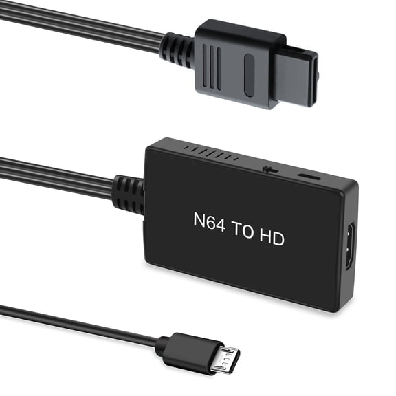 N64 to HDMI Adapter Converter for N64/SNES/SFC/NGC Retro Game Console, Convert N64/Gamecube/SNES/SFC Signal to All HDMI Smart TV/Monitor. Support 4:3/16:9 Switching