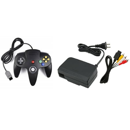 N64 Parts Bundle - Controller, Power Adapter, and AV Cable