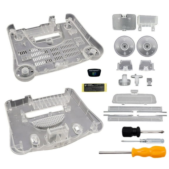 N64 Shell Cover Replacement for Nintendo 64 Console Full Housing Case - Clear