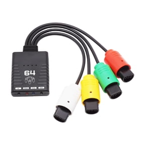 Wireless Controller Converter Receiving Adapter for N64, Supports Four Gamepad-Black