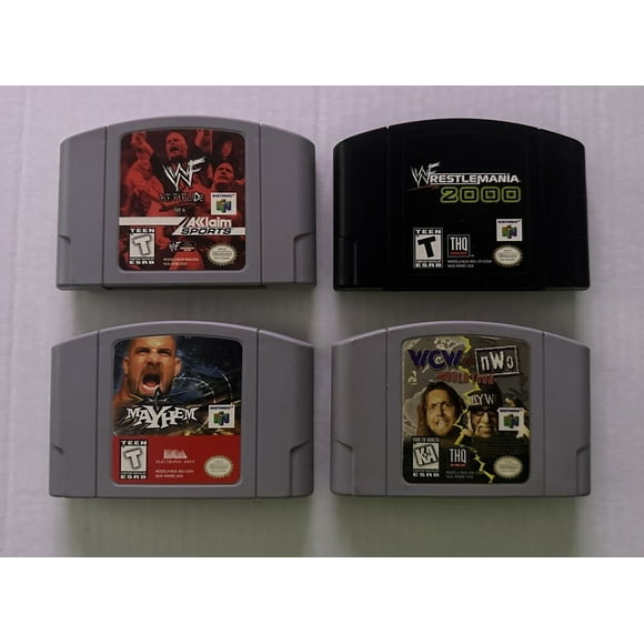 N64 Wrestling Batch WCW NWO World Tour, Chaos, WWF Attitude, WWF Wrestlemania 2000-Tested-