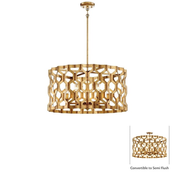 N6776-293-Minka Metropolitan-Coronade - Six Light Convertible Pendant -Traditional Installation