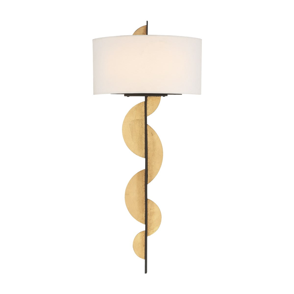 Navia 27.5" Sand Coal & Ardent Gold Leaf Dimmable LED Wall Sconce