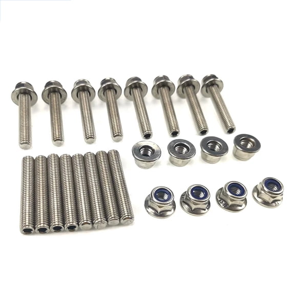 N811313S431,W701706-S2 Stainless Steel Exhaust Manifold Stud Kit Compatible For 4.6L or 5.4L V8 Engine For Ford Crown Victoria 1992-2011; For Ford E-150 2003-2010; For Ford E-150 Econoline 1997-2002