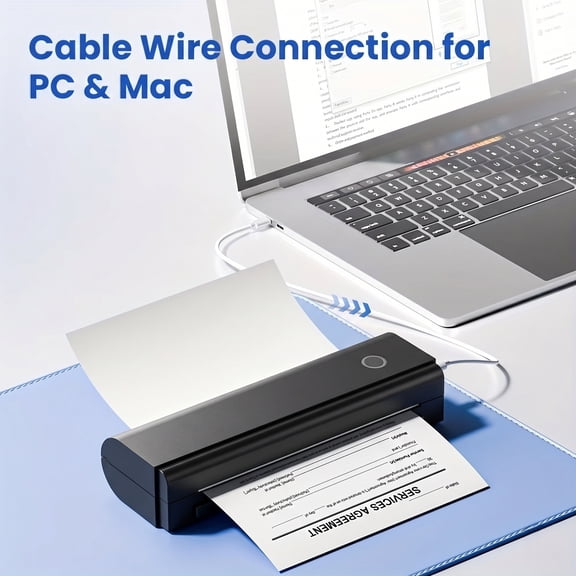 N81P Portable Wireless Thermal Printer & Copier With Wireless, Compatible For Phone/Tablet/Laptop, Instant Thermal Paper Printing Suitable For Office. Mobile Use, Works With Smartphones Tablets PCs