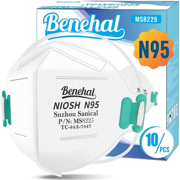 N95 Face Mask,10 Pack NIOSH Certified Disposable Respirator 5-Ply Safety Breathable Masks, Filter Efficiency 95%, Adjustable Comfortable Protection,Against PM2.5 Dust for Adult, Men, Women