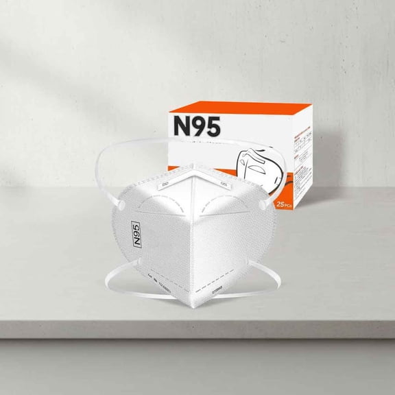 N95 Mask 25-Pack, Particulate Respirator Face Masks Universal Fit - Individually Wrapped
